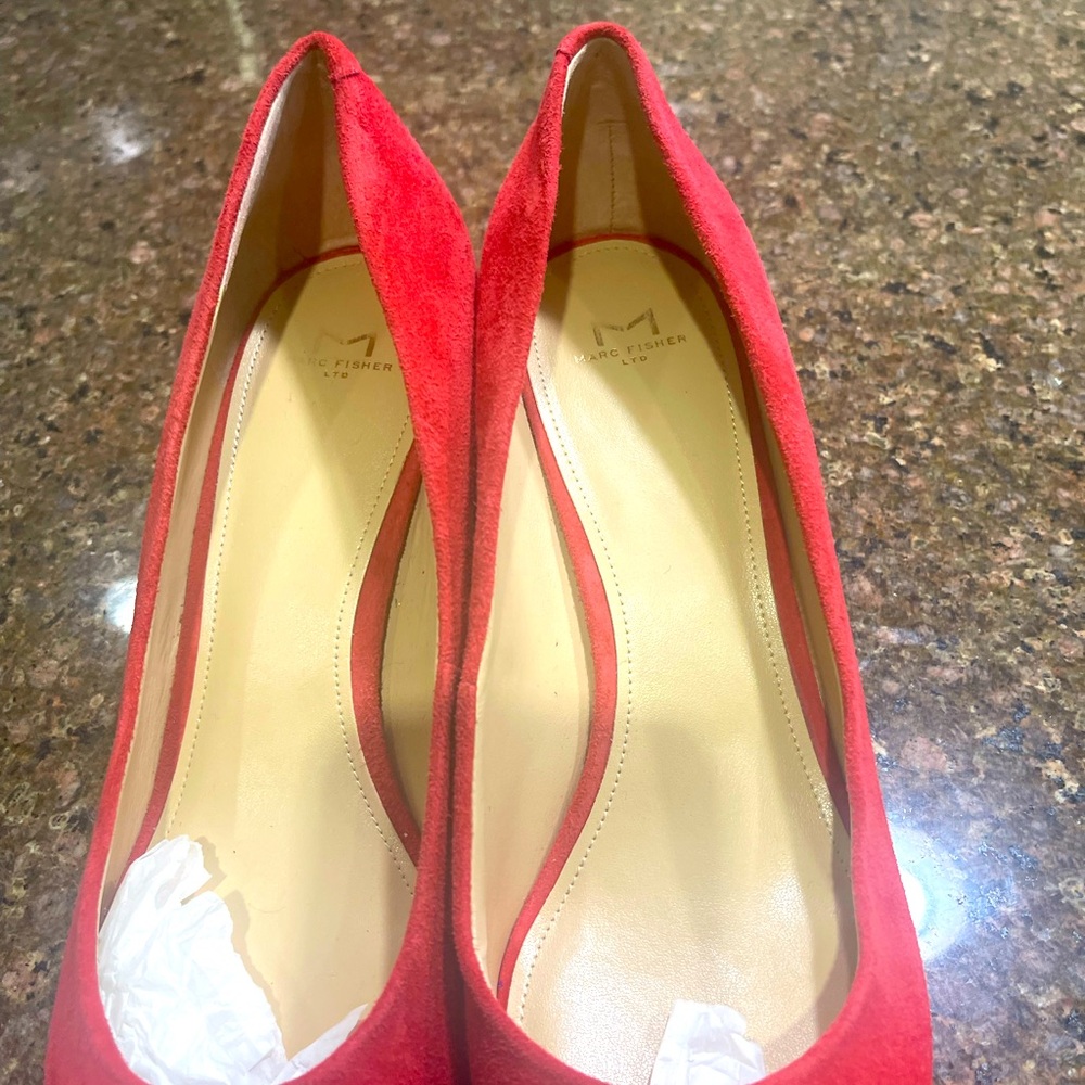 Marc Fisher Red Suede Heels